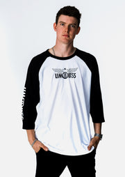 LIM8LESS Black & White Raglan Tee