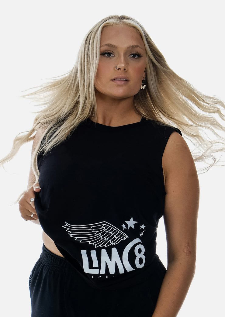 LIM8LESS Black Crop Tank