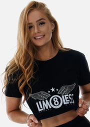 LIM8LESS Iconic Black Crop Tee