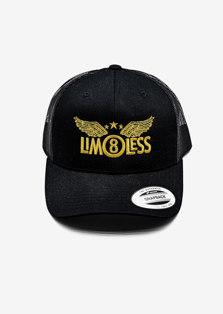 LIM8LESS Gold/Black Trucker Snapback