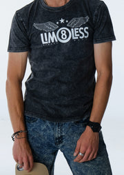 LIM8LESS Grey Marle Stone Wash Tee