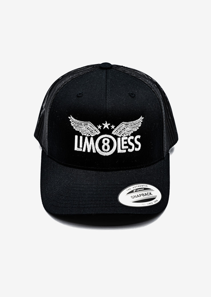 LIM8LESS Black Trucker Snapback