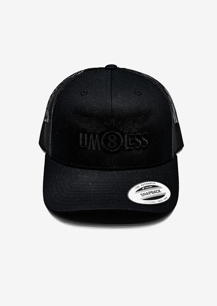 LIM8LESS Double Black Trucker Snapback