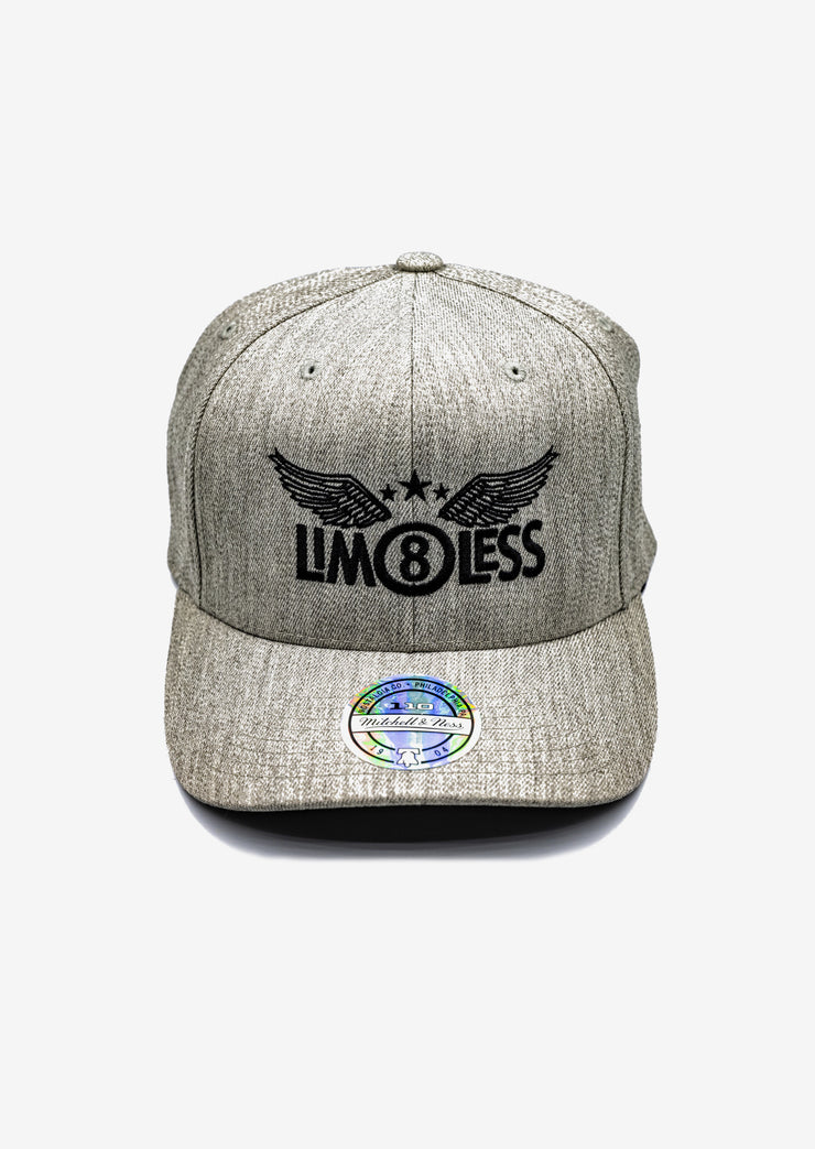 LIM8LESS Mitchell & Ness Flexfit 110 Heather Grey Snapback