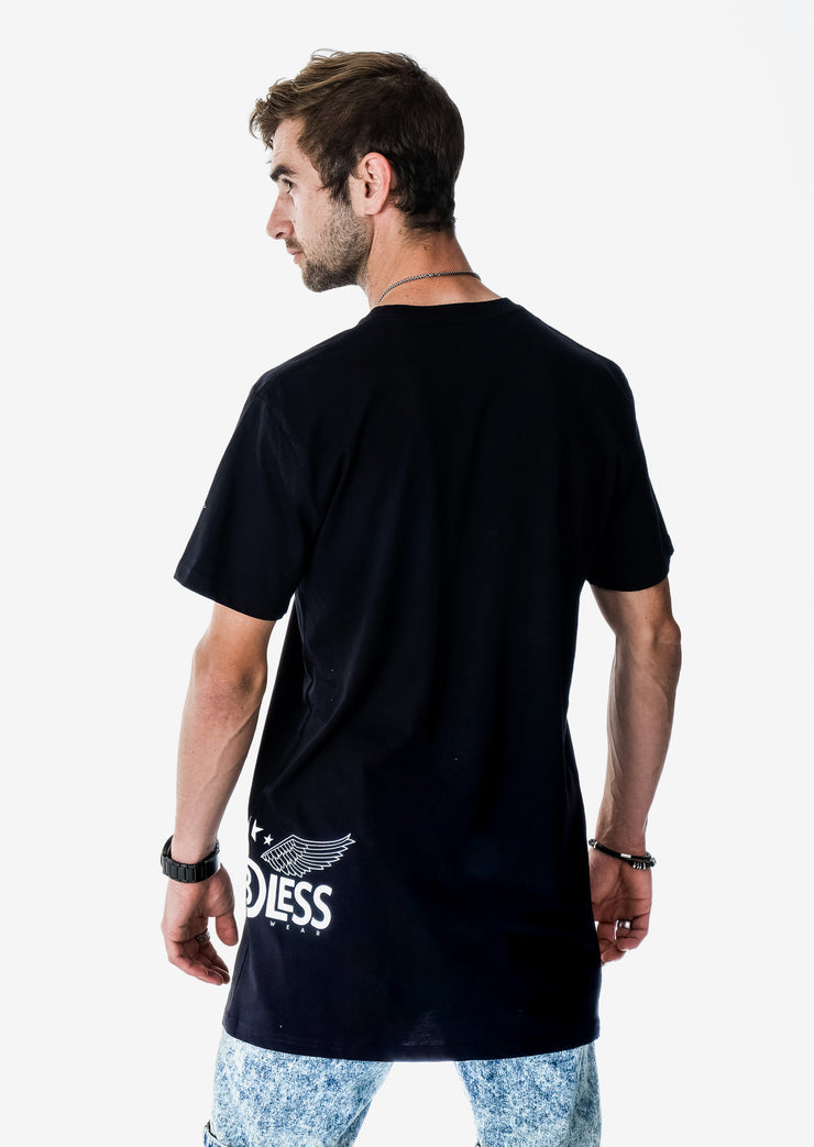 LIM8LESS Original Black Tall Tee (Semi-Cut)