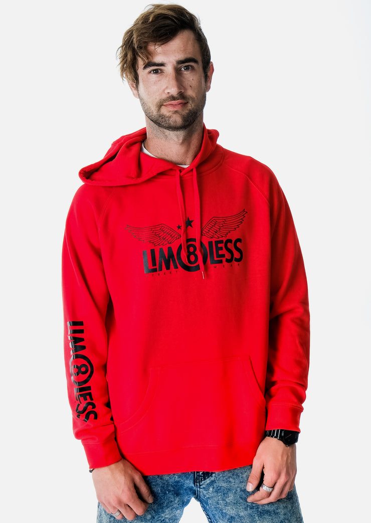 LIM8LESS Attention Red & Black Hoodie