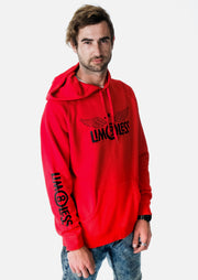 LIM8LESS Attention Red & Black Hoodie