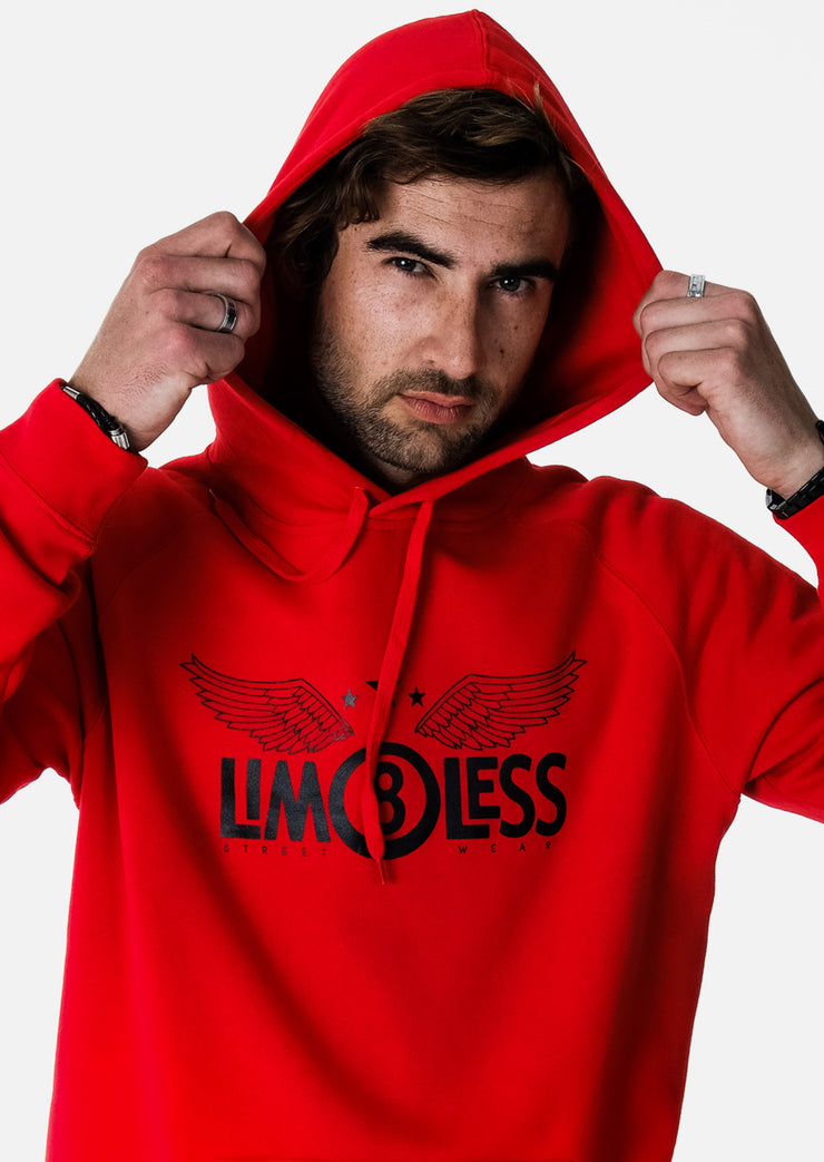 LIM8LESS Attention Red & Black Hoodie