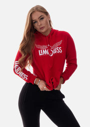 LIM8LESS Attention Red & White Hoodie