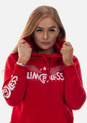 LIM8LESS Attention Red & White Hoodie